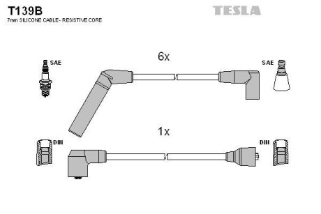 Провода высоковольтные, комплект TESLA T139B