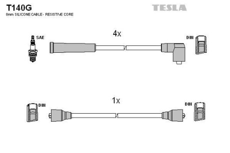 Провода высоковольтные, комплект TESLA T140G