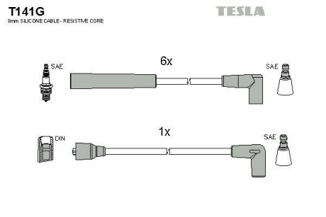 Провода высоковольтные, комплект TESLA T141G