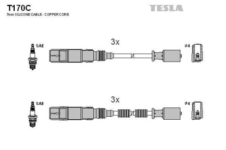 Провода высоковольтные, комплект TESLA T170C