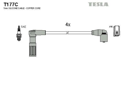 Провода высоковольтные, комплект TESLA T177C