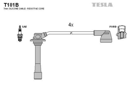 Провода высоковольтные, комплект TESLA T181B