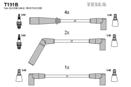 Провода высоковольтные, комплект TESLA T191B