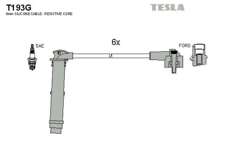 Провода высоковольтные, комплект TESLA T193G