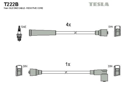 Провода высоковольтные, комплект TESLA T222B