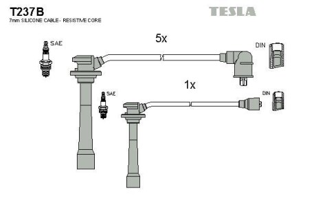 Провода высоковольтные, комплект TESLA T237B