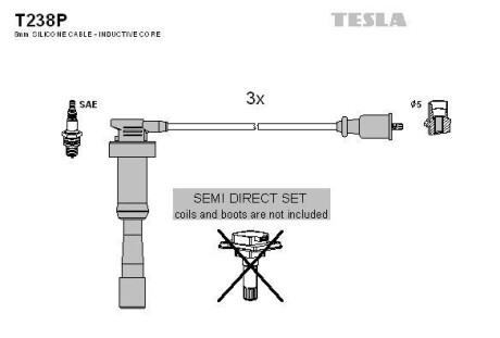 Провода высоковольтные, комплект TESLA T238P