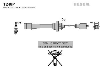 Провода высоковольтные, комплект TESLA T248P