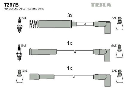 Провода высоковольтные, комплект TESLA T267B