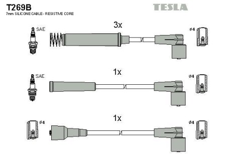 Провода высоковольтные, комплект TESLA T269B