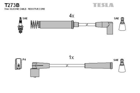 Провода высоковольтные, комплект TESLA T273B