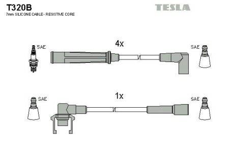 Провода высоковольтные, комплект TESLA T320B