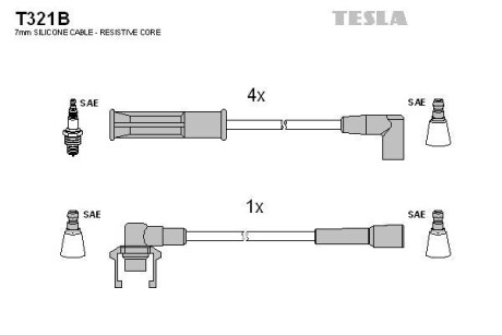 Провода высоковольтные, комплект TESLA T321B