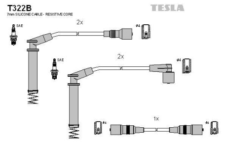 Провода высоковольтные, комплект TESLA T322B