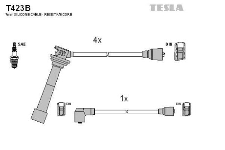 Провода высоковольтные, комплект TESLA T423B