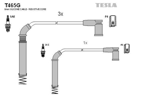 Провода высоковольтные, комплект TESLA T465G