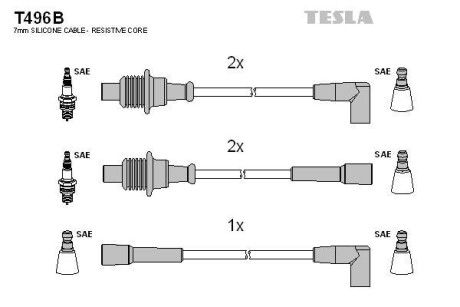 Провода высоковольтные, комплект TESLA T496B