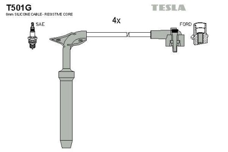 Провода высоковольтные, комплект TESLA T501G