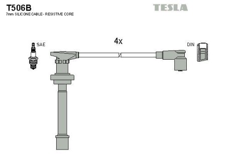 Провода высоковольтные, комплект TESLA T506B