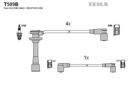 Провода высоковольтные, комплект TESLA T509B