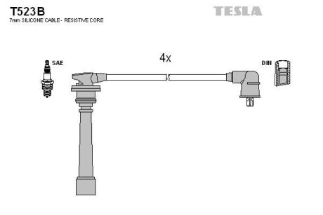 Провода высоковольтные, комплект TESLA T523B