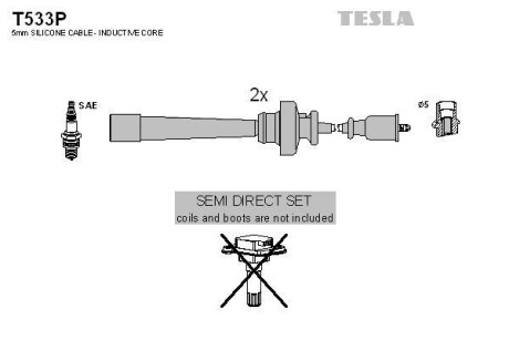 Провода высоковольтные, комплект TESLA T533P