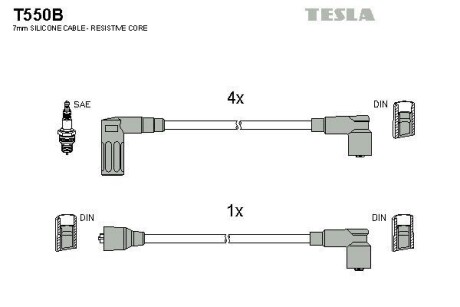 Провода высоковольтные, комплект TESLA T550B