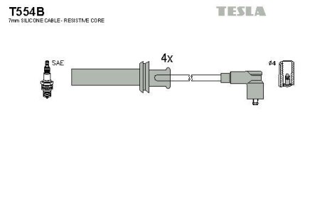 Провода высоковольтные, комплект TESLA T554B