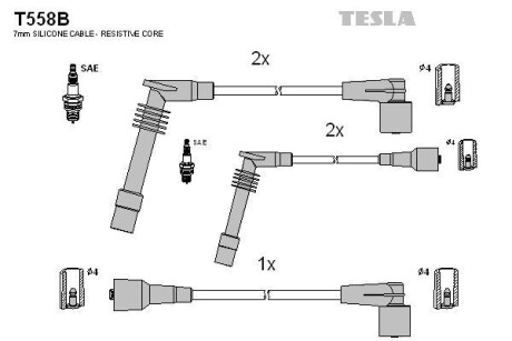 Провода высоковольтные, комплект TESLA T558B