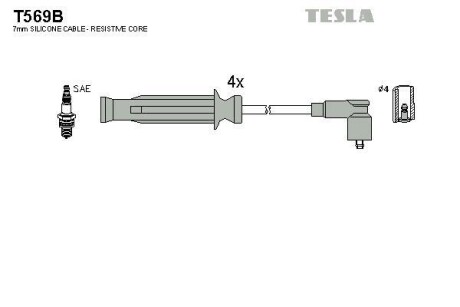 Провода высоковольтные, комплект TESLA T569B