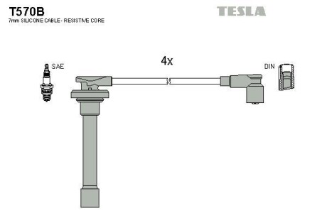 Провода высоковольтные, комплект TESLA T570B