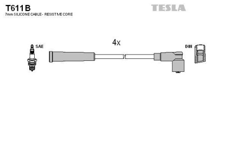 Провода высоковольтные, комплект TESLA T611B