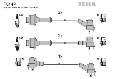 Провода высоковольтные, комплект TESLA T614P