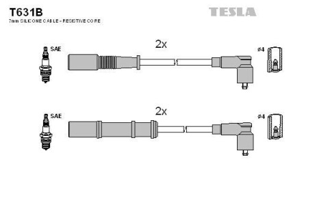 Провода высоковольтные, комплект TESLA T631B