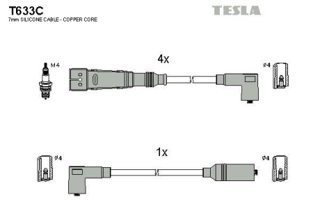 Провода высоковольтные, комплект TESLA T633C