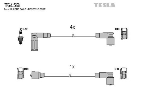 Провода высоковольтные, комплект TESLA T645B