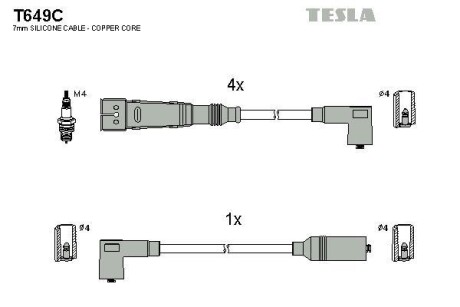 Провода высоковольтные, комплект TESLA T649C