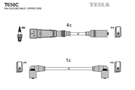 Провода высоковольтные, комплект TESLA T650C