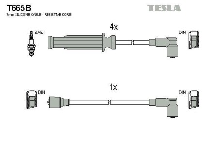 Провода высоковольтные, комплект TESLA T665B