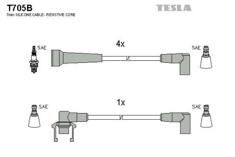 Провода высоковольтные, комплект TESLA T705B