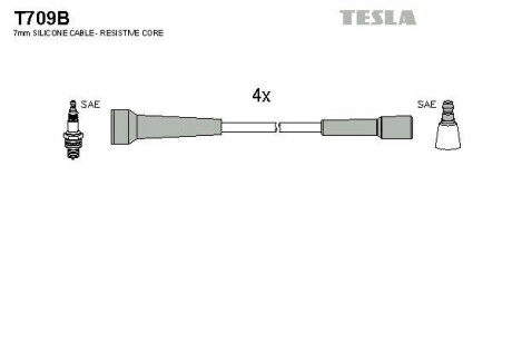 Провода высоковольтные, комплект TESLA T709B