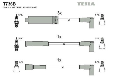 Провода высоковольтные, комплект TESLA T736B