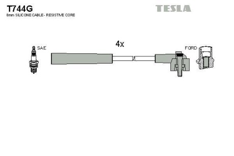 Провода высоковольтные, комплект TESLA T744G