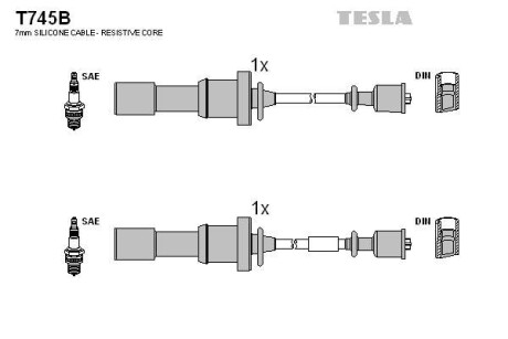 Провода высоковольтные, комплект TESLA T745B