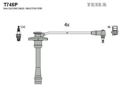 Провода высоковольтные, комплект TESLA T746P