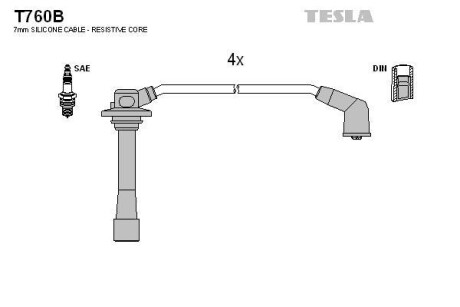 Провода высоковольтные, комплект TESLA T760B