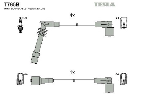 Провода высоковольтные, комплект TESLA T765B