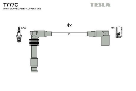 Провода высоковольтные, комплект TESLA T777C