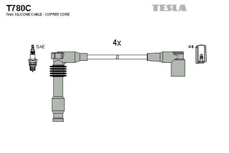 Провода высоковольтные, комплект TESLA T780C