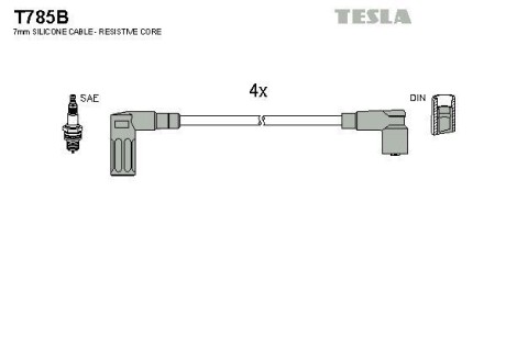 Провода высоковольтные, комплект TESLA T785B